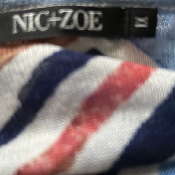 NIC & ZOE SEAGLASS abstract linen  open front drapery light cardigan 1X NWT - Picture 7 of 12